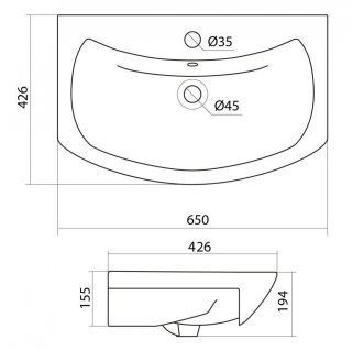 Мебельная раковина Santek Балтика 1WH207775 65см белый